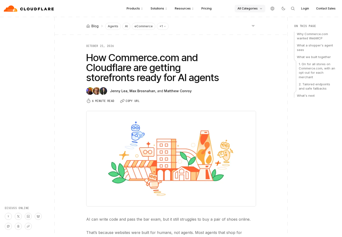 Screenshot: blog.cloudflare.com/webmcp-commerce