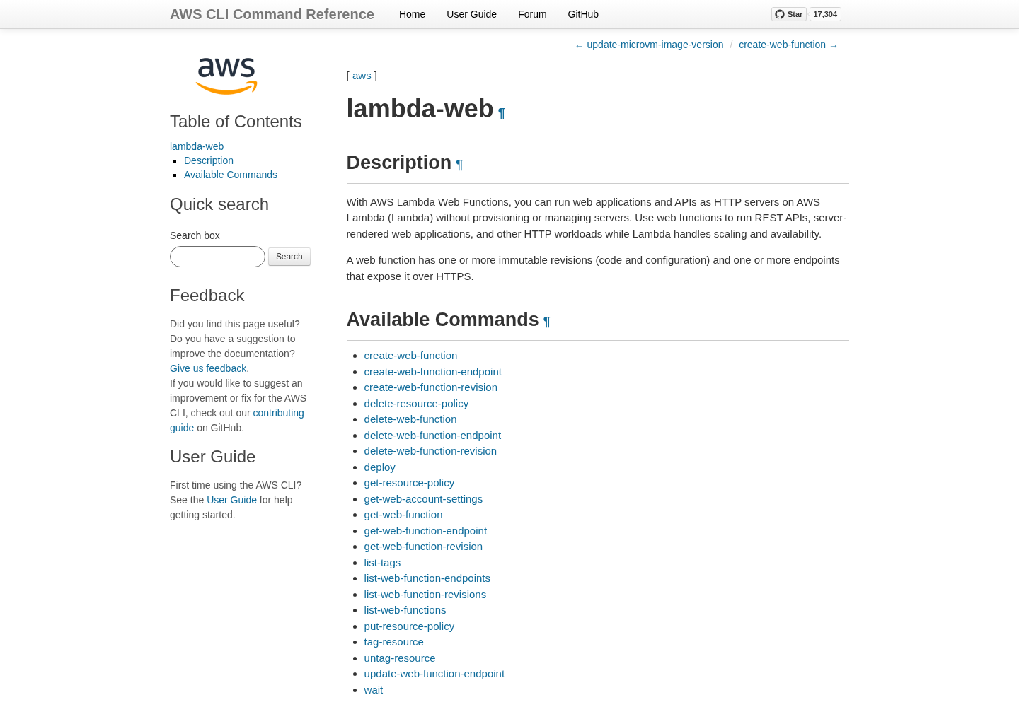 Screenshot: docs.aws.amazon.com/cli/latest/reference/lambda-web