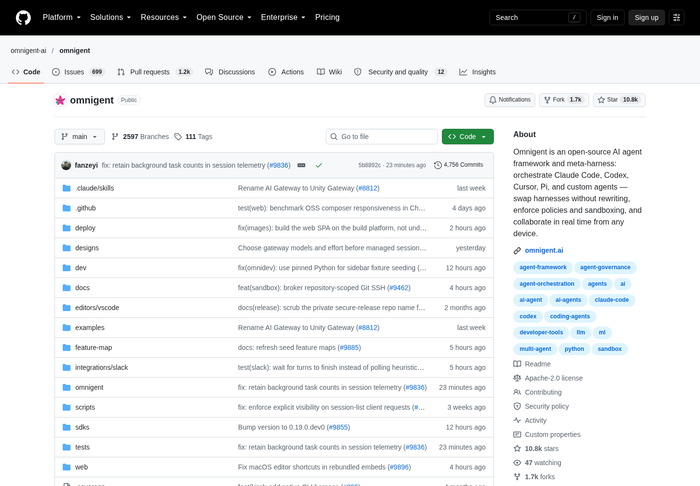 Screenshot: github.com/omnigent-ai/omnigent